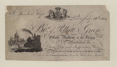 Fabricants de verre, carte de visite - English School