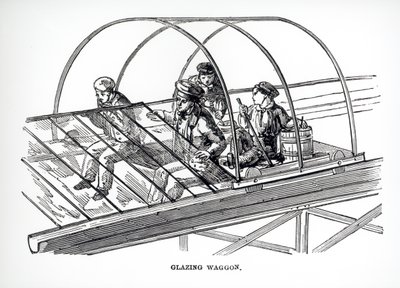 Wagon de vitrage utilisé au Crystal Palace de Paxton, 1850 - English School