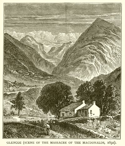 Glencoe (scène du massacre des Macdonalds, 1692) - English School