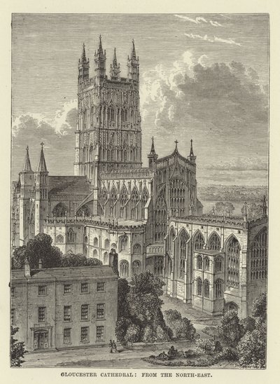 Cathédrale de Gloucester, vue du nord-est - English School