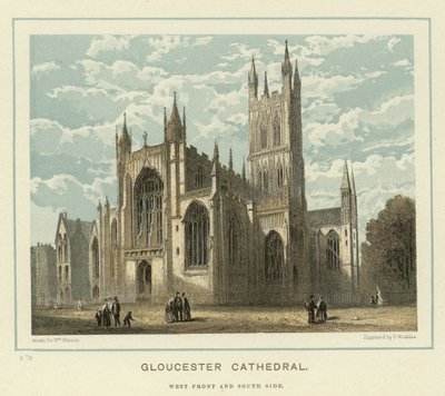 Cathédrale de Gloucester, façade ouest et côté sud - English School