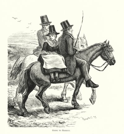 Aller au marché (gravure) - English School