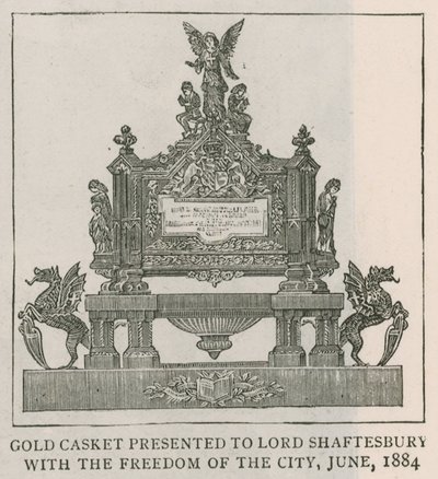 Coffret en or offert à Lord Shaftesbury avec la liberté de la ville, juin 1884 - English School