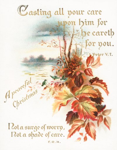 Feuilles dorées, Carte de Noël - English School