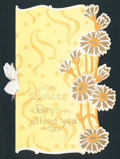 Carte de fleur dorée - English School