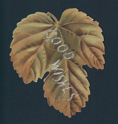 Feuille dorée, Carte de Noël - English School