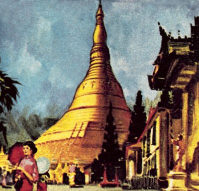 Pagode dorée à Rangoon - English School