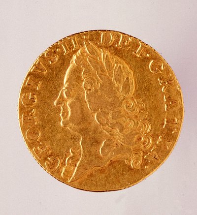 Guinée anglaise en or, règne du roi George II (1714-1760) 18ème siècle. Diam. 2,5 cm Naples, musée archéologique - English School