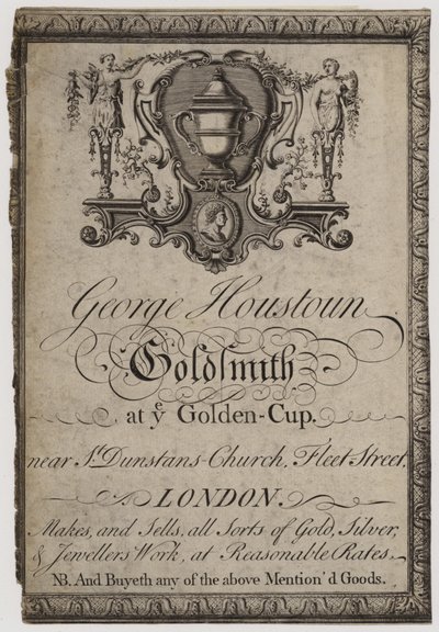 Orfèvres et argentiers, George Houstoun, carte de visite - English School