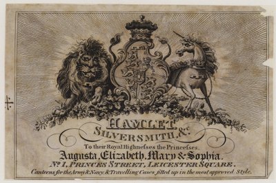 Orfèvres et argentiers, Hamlet, carte de visite - English School