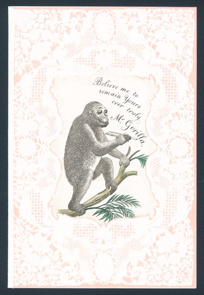 Carte de Saint-Valentin avec un gorille - English School