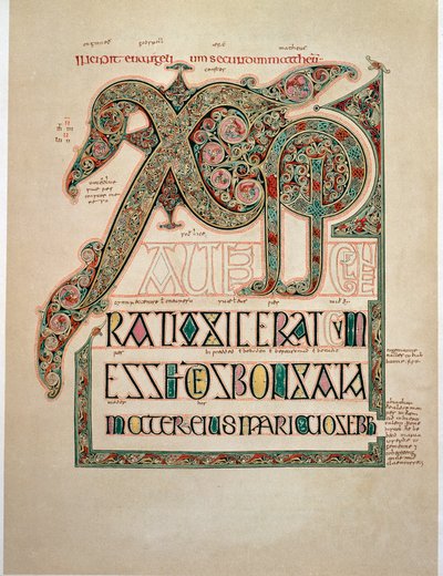 Évangile selon Saint Matthieu, page du deuxième Incipit - English School