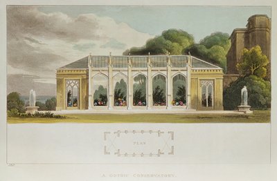Conservatoire gothique, 1832 (gravure en couleur) - English School