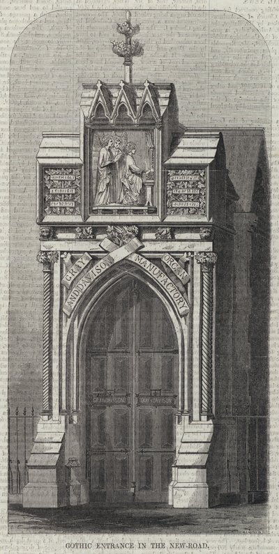 Entrée gothique dans la Nouvelle Route (gravure) - English School