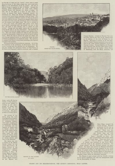 Grasse et ses environs, la résidence de la reine, près de Cannes (gravure) - English School
