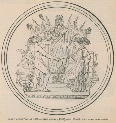 Grande Exposition de 1851 - médaille de prix (100 £), décernée à M. Hippolyte Bonnardel - English School