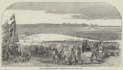Grande réunion protectionniste à Barham Downs (gravure) - English School