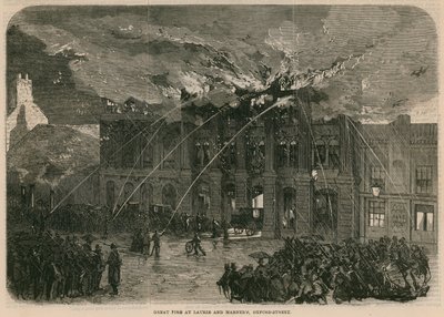 Grand incendie chez Laurie et Marner, Oxford Street, Londres - English School