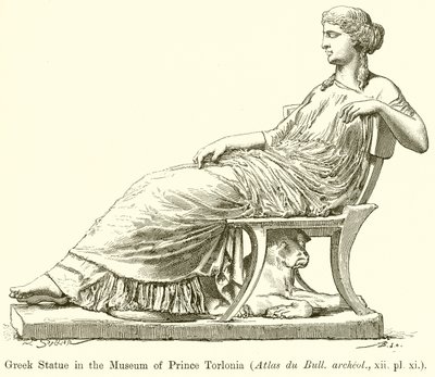 Statue grecque au Musée du Prince Torlonia (Atlas du Bull. archéol., xii. pl. xi) - English School