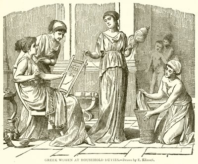 Femmes grecques aux tâches ménagères - English School