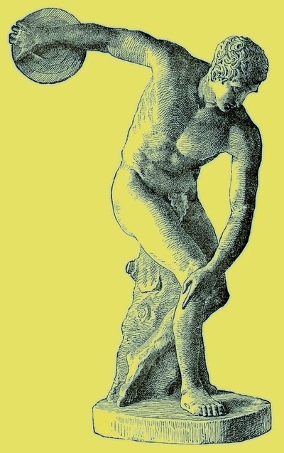 Athlète grec lançant le disque, illustration de l
