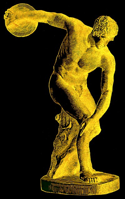 Athlète grec lançant le disque, illustration de l