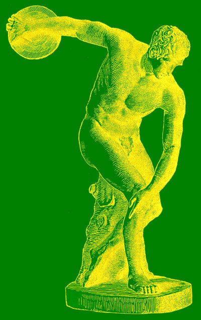 Athlète grec lançant le disque, illustration de l