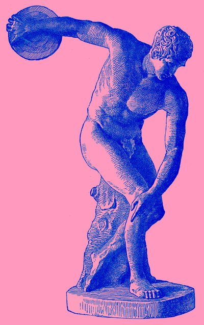 Athlète grec lançant le disque, illustration de l