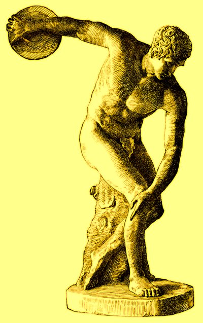 Athlète grec lançant le disque, illustration de l