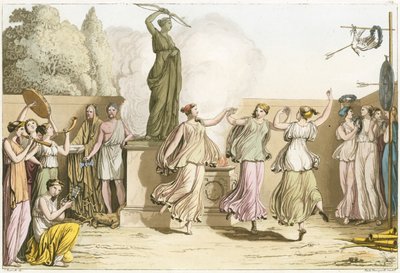 Femmes grecques dansant autour de la statue de Diane - English School