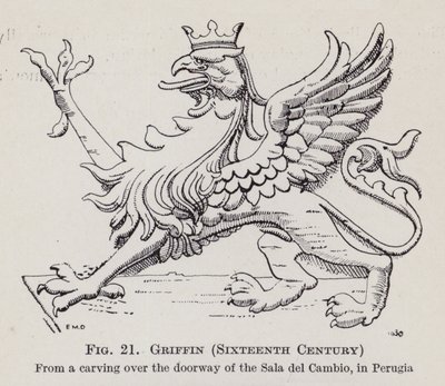 Griffon, XVIe siècle (lithographie) - English School
