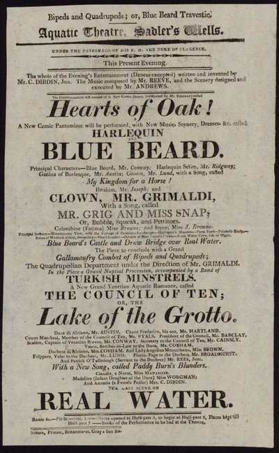 Grimaldi au théâtre aquatique - English School