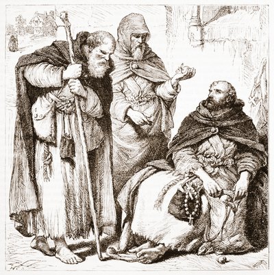 Groupe de frères mendiants, illustration de L
