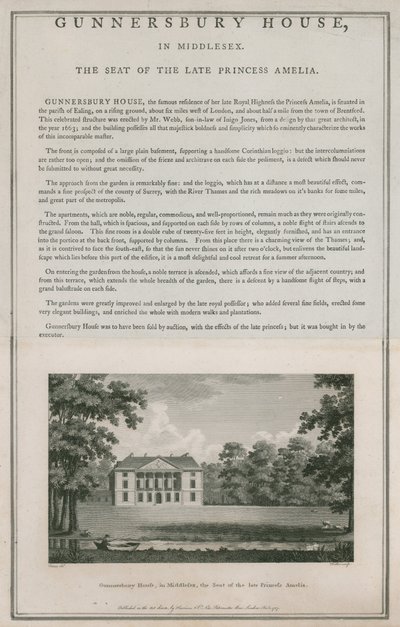 Maison Gunnersbury, Middlesex, résidence de la défunte Princesse Amelia - English School