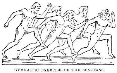 Exercice de gymnastique des Spartiates, illustration de L
