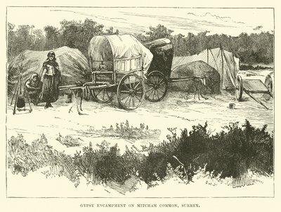 Campement gitan sur Mitcham Common, Surrey - English School
