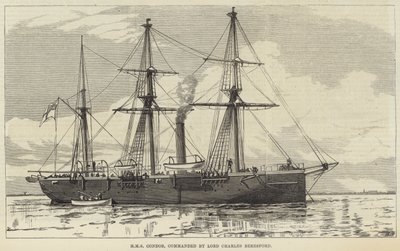 HMS Condor, commandé par Lord Charles Beresford (gravure) - English School