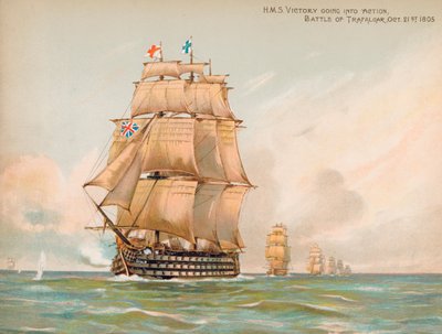 HMS Victory à la bataille de Trafalgar - English School