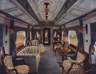 Le compartiment de jour de Sa Majesté la Reine, Royal Saloon, London and North Western Railway - English School