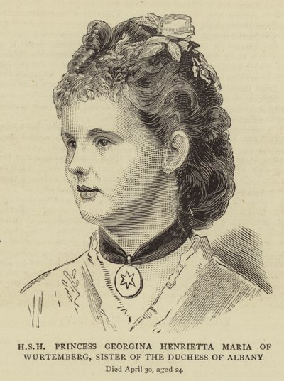 S.A.S. la princesse Georgina Henrietta Maria de Wurtemberg, sœur de la duchesse d