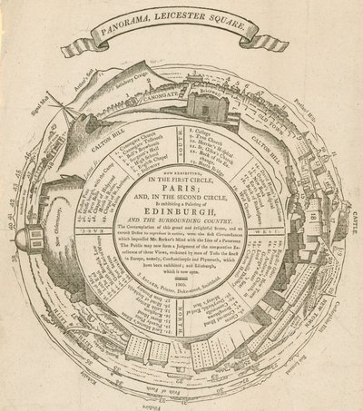 Vue de Paris par H A Barker, Panorama, Leicester Square, Londres; également une vue d