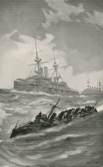 H. M. S. Mars, Terrible, et Dragon croisant dans la Manche - English School