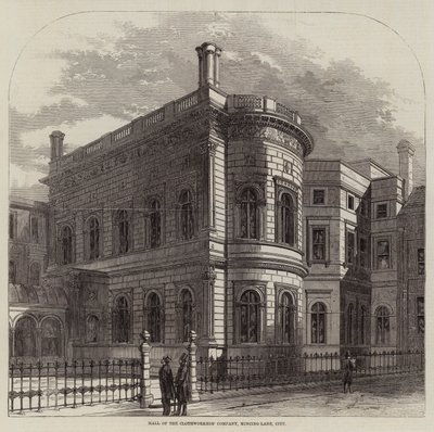 Salle de la Compagnie des Drapiers, Mincing-Lane, City (gravure) - English School