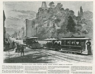 Système de tramway à câble parent de Hallidie fonctionnant sans chevaux ni locomotives - English School