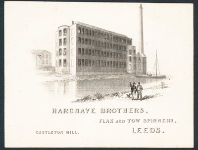 Hargrave Brothers, fileurs de lin et de chanvre, carte de visite - English School