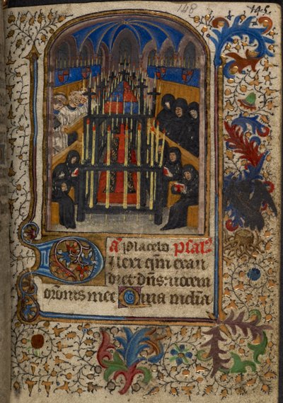Service funéraire avec le cercueil couvert par les armes de John, duc de Bedford, des 