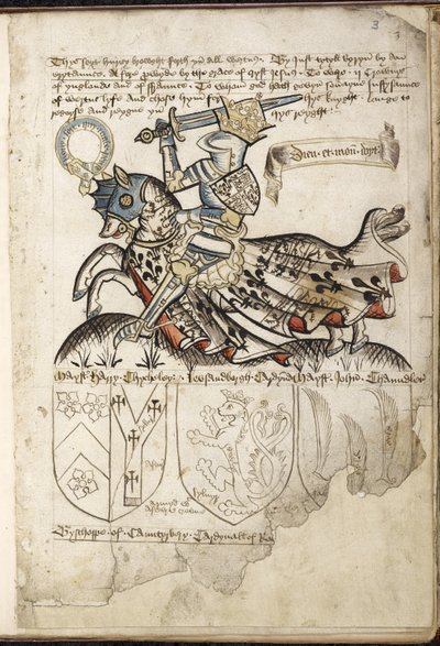 Henri VI à cheval, Armoiries à l