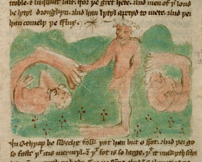 Un dessin coloré représentant des personnes mythiques d