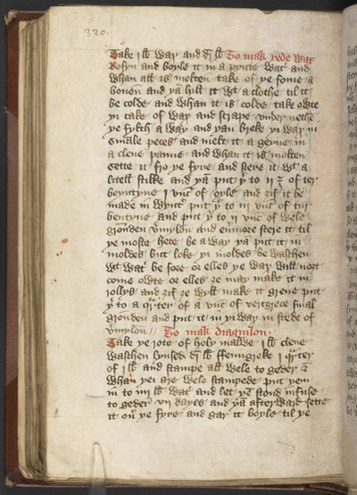 Recettes médicales et culinaires, vers 1395 - English School