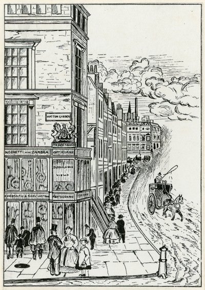 Hatton Garden et Holborn, 1866 - English School